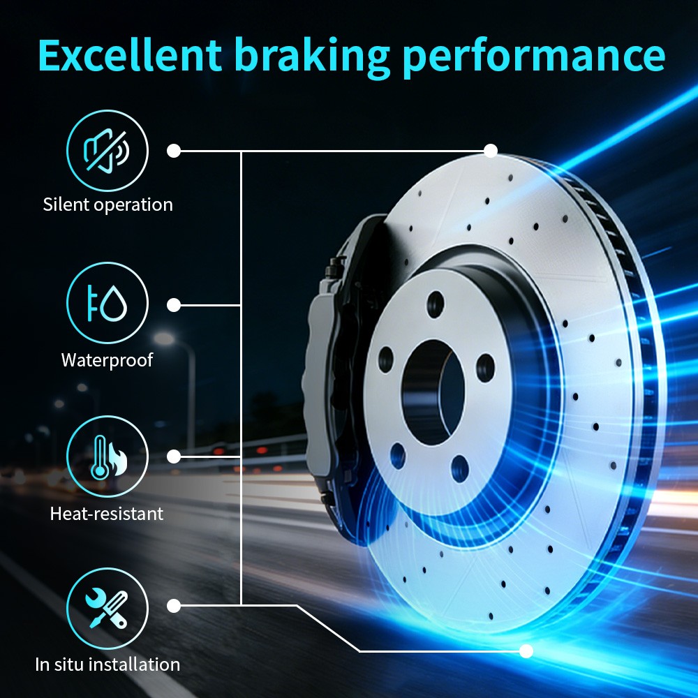 Rear Drilled Disc Rotors Ceramic Brake Pads Kit For 2017-2023 Nissan Titan 5.6L