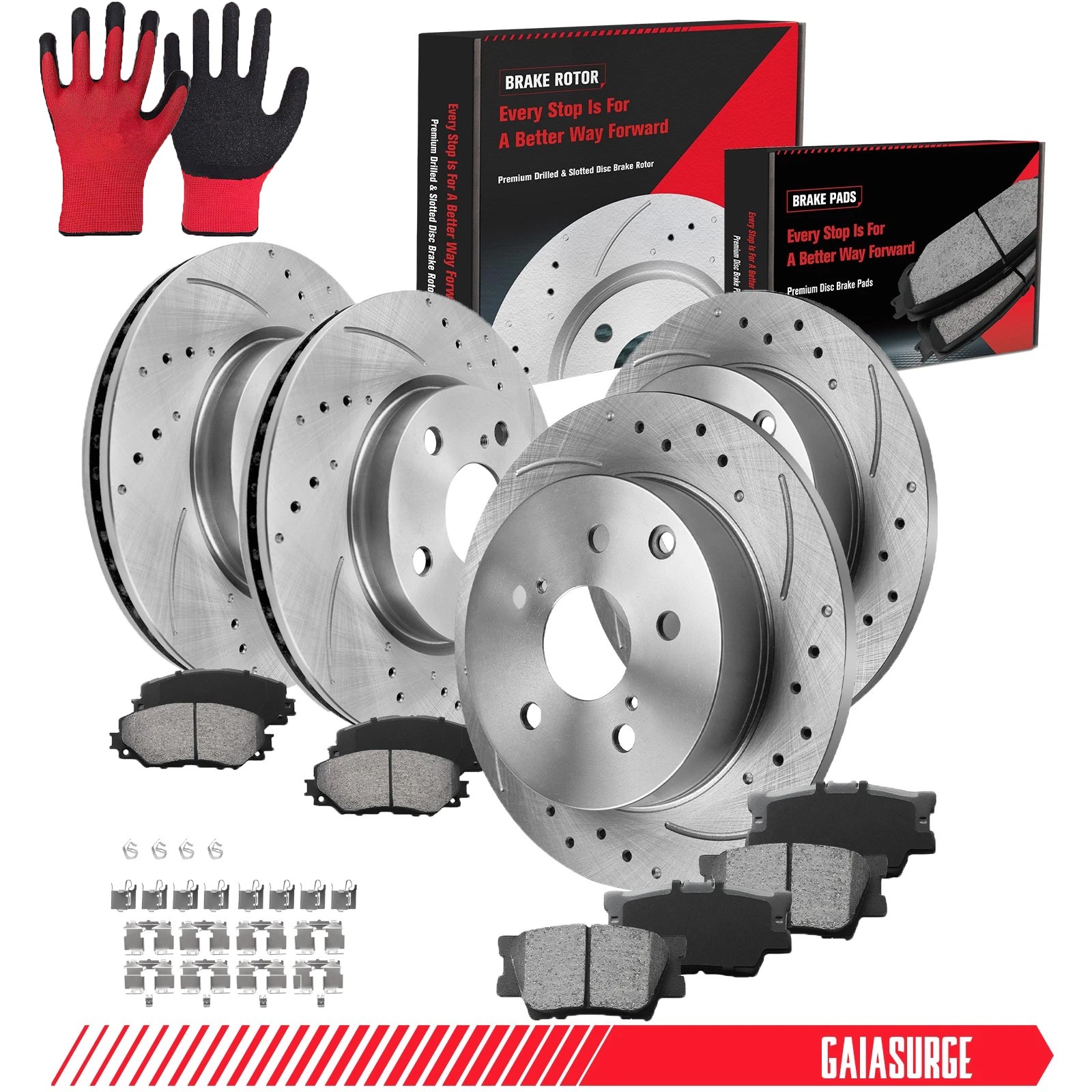 275mm Front and 281mm Rear Disc Rotors Brake Pads for 2006 2007-2018 Toyota Rav4