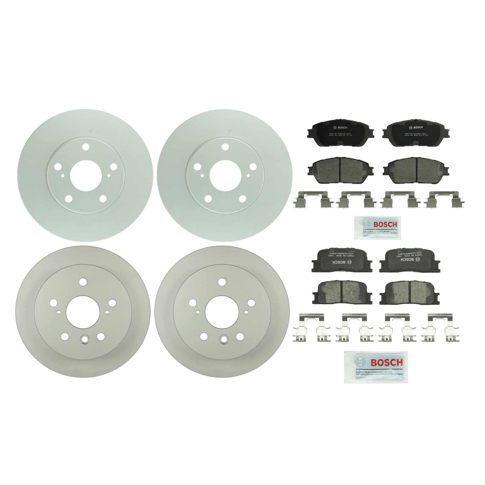 Akebono Disc Brake Pad and Rotor Kit Front and Rear 275mm/268mm Ceramic