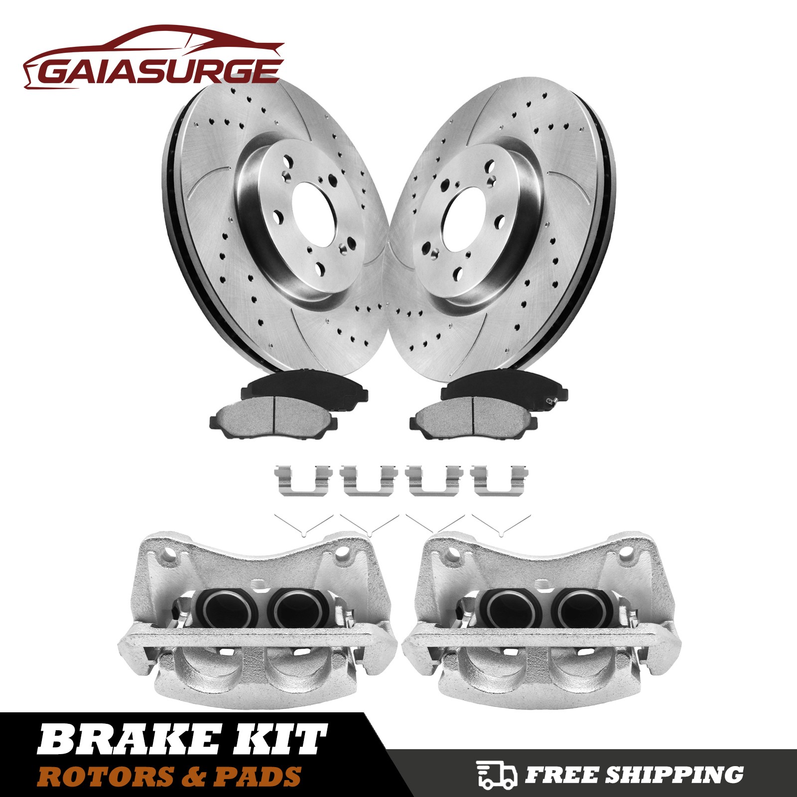 330mm Front Brake Rotors Ceramic Pads + Brake Calipers for 07-13 Acura MDX ZDX