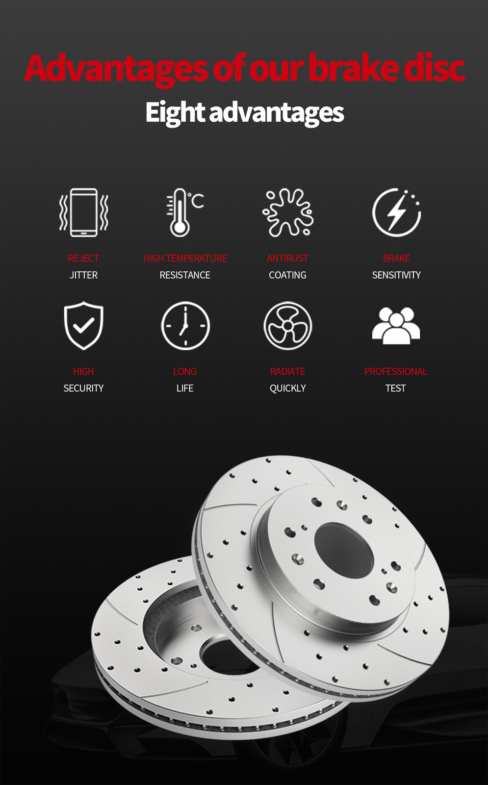 Front Drilled Rotors Disc Ceramic Brake Pads Fot 2014-2017 Nissan Rogue Brakes