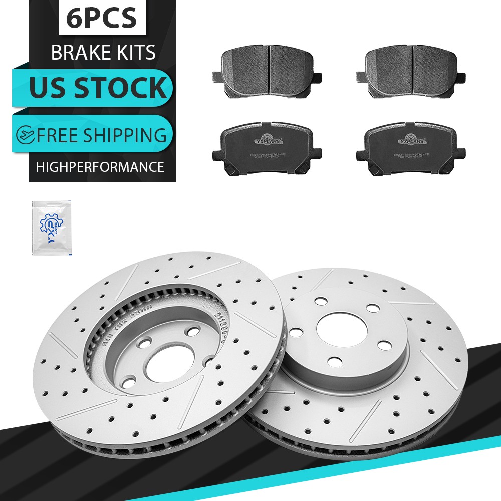 275mm Front Disc Rotors Brake Pads for 2003-2008 Toyota Corolla Matrix Vibe