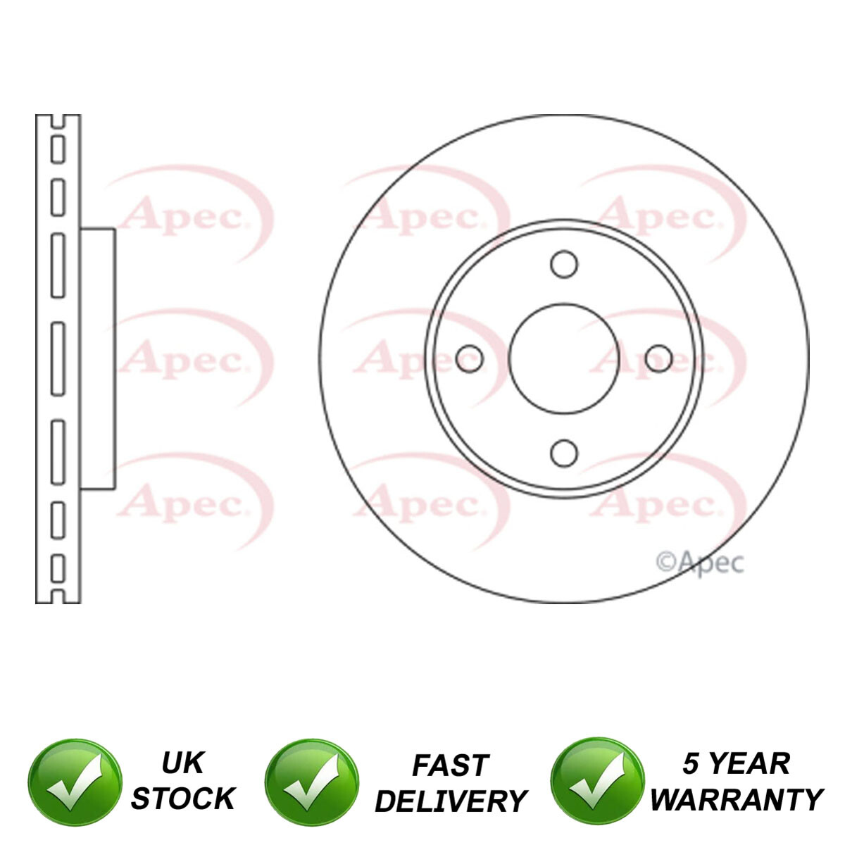 Brake Disc Front SJR Fits Ford Fiesta 2005-2008 2.0 1445625