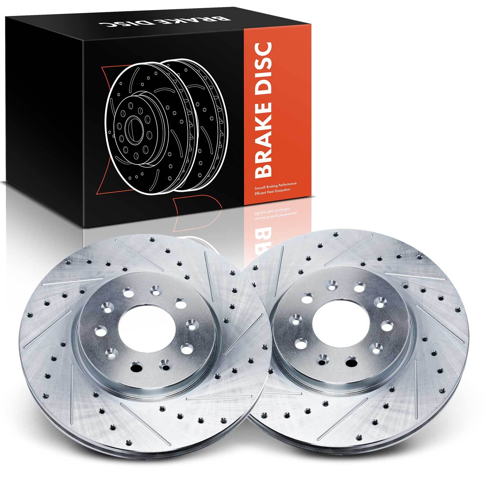 2pcs Front Drilled Brake Rotors for GMC Terrain Chevrolet Equinox Buick 321 mm