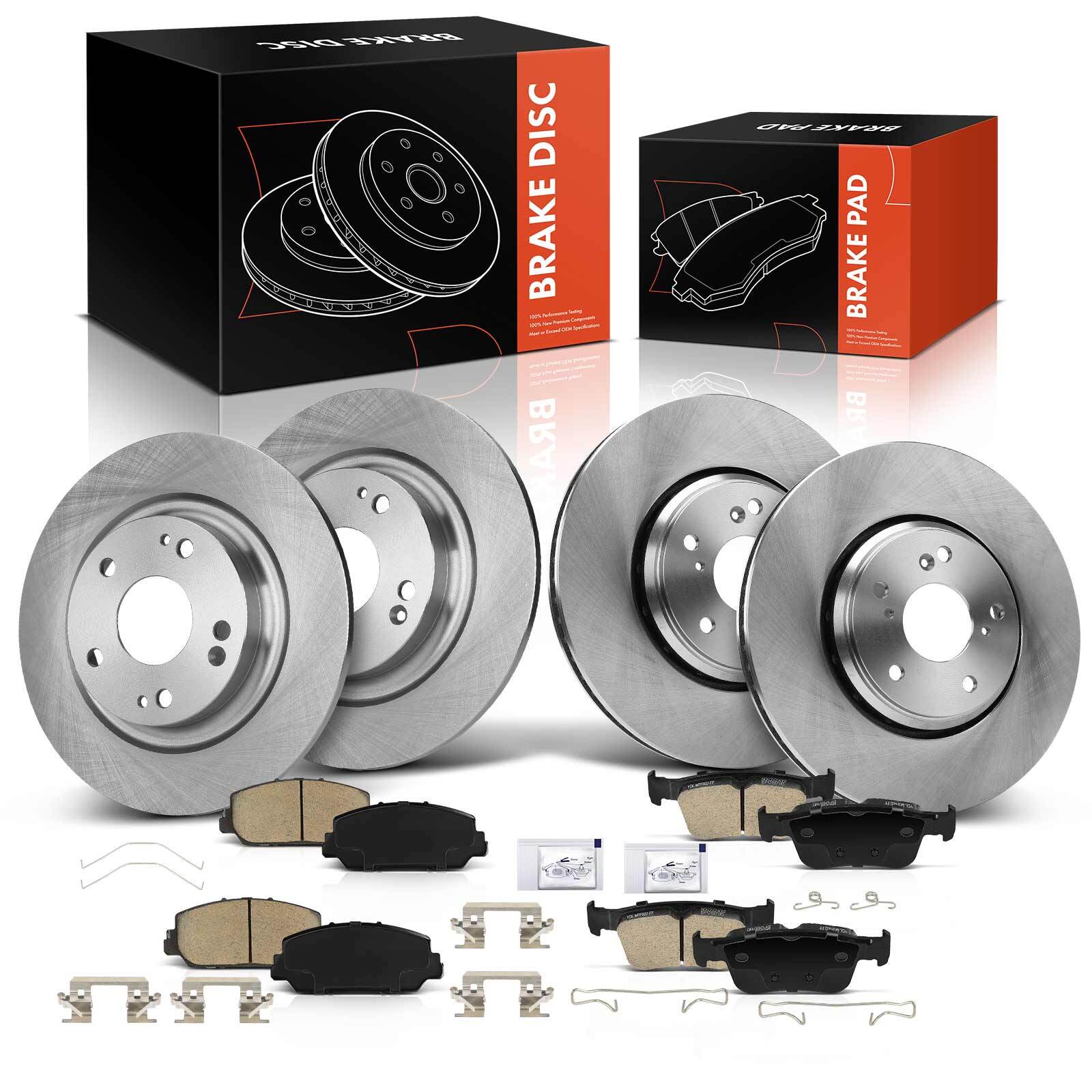 12pcs Front & Rear Disc Rotors & Brake Pads for Honda Civic 2017-2018 2020 Sedan