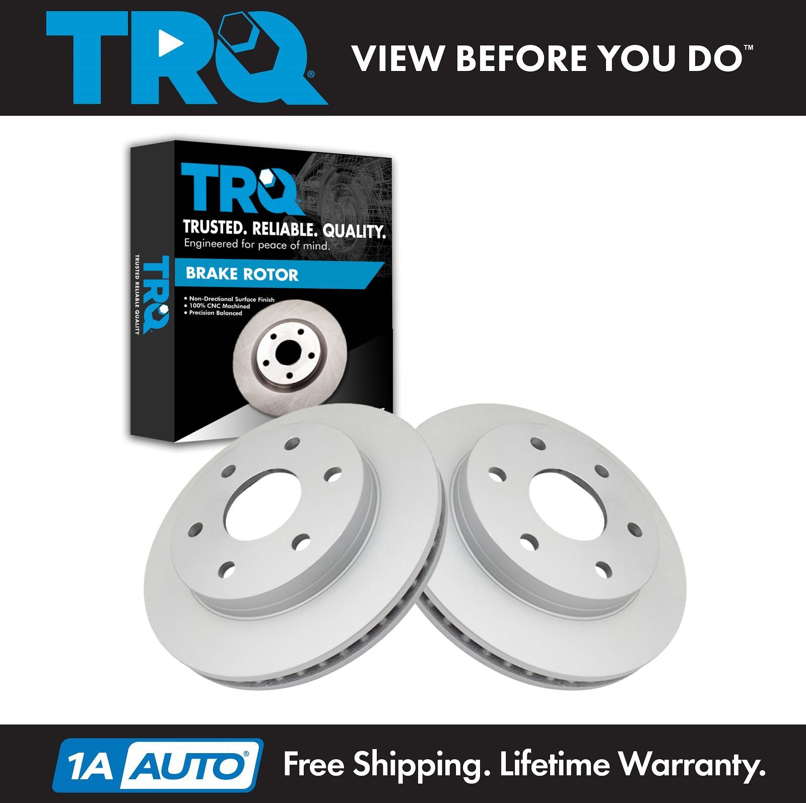 TRQ Front G-Coated Brake Rotor LH RH Kit Pair Set of 2 for GM Truck SUV