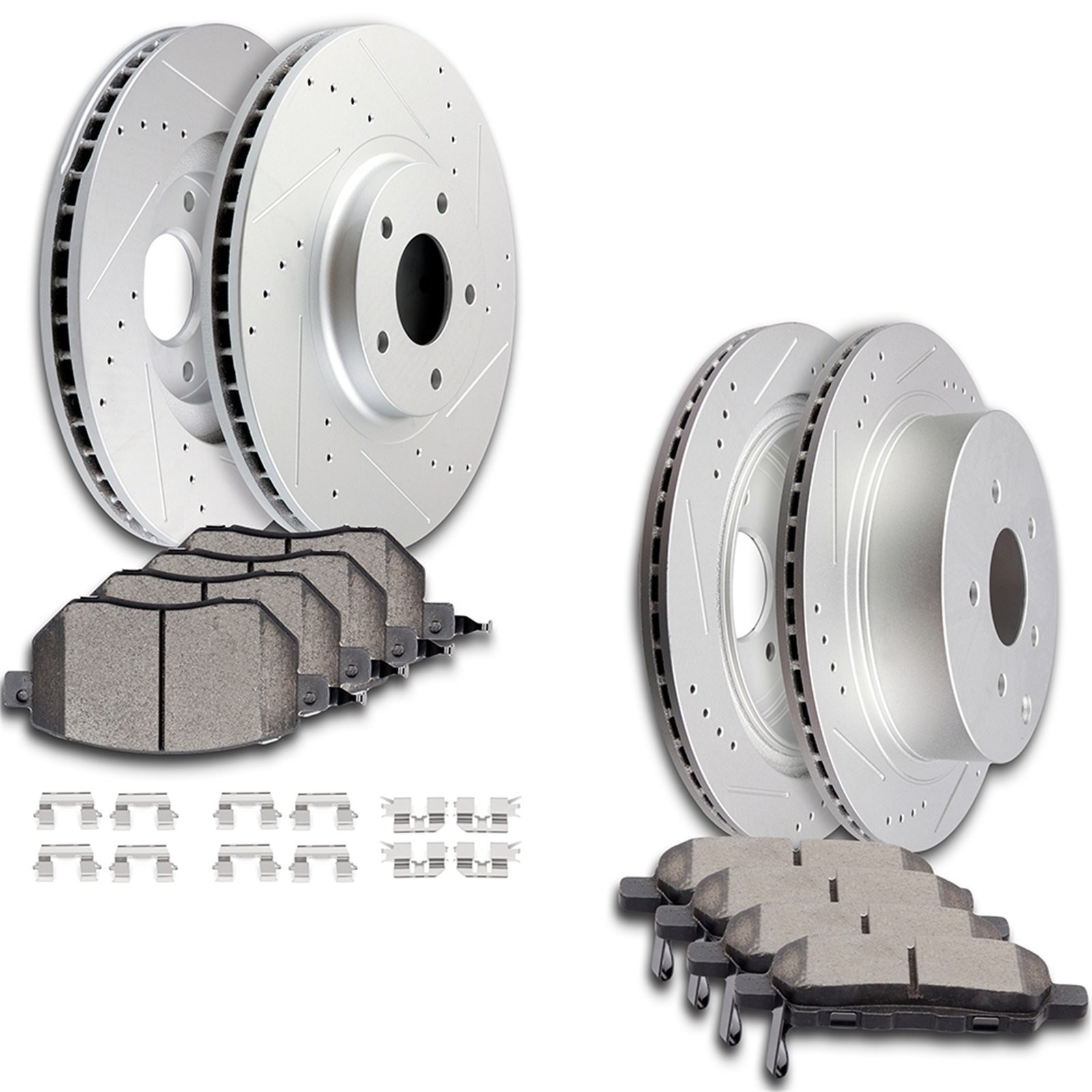 Brake Pads And Rotors Discs Front And Rear For NISSAN MURANO 2003-2005 Drilled