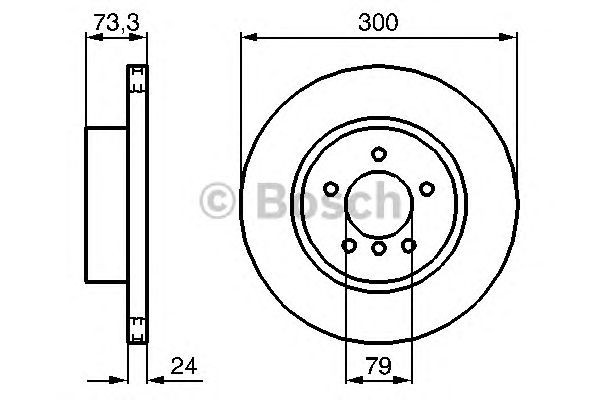 Bosch Brake Disc Front 300mm 79mm Vented Internally Vented 24mm 0986479216