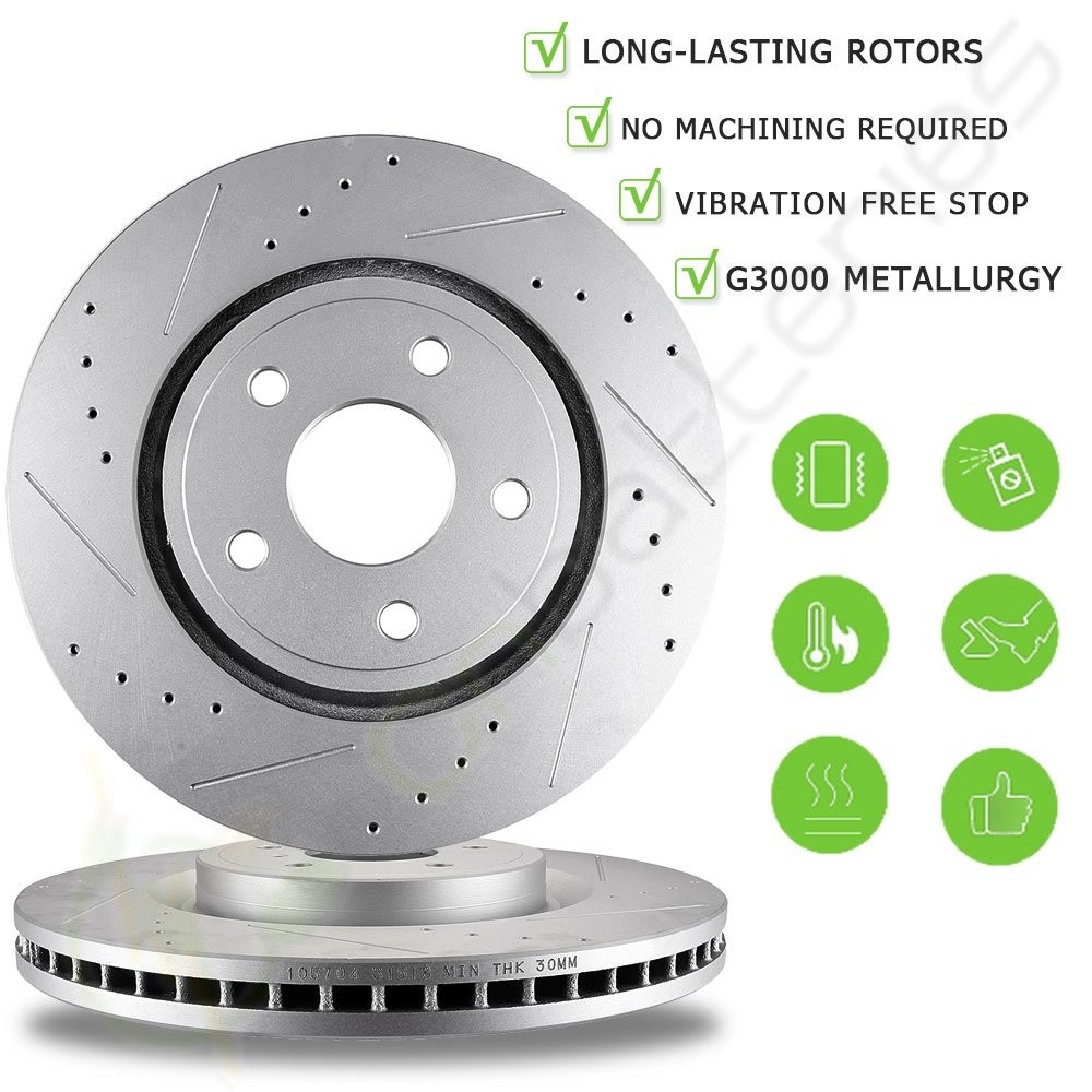 Front Brake Rotors And Ceramic Pads For Chevrolet Malibu Pontiac Grand Am 97-05