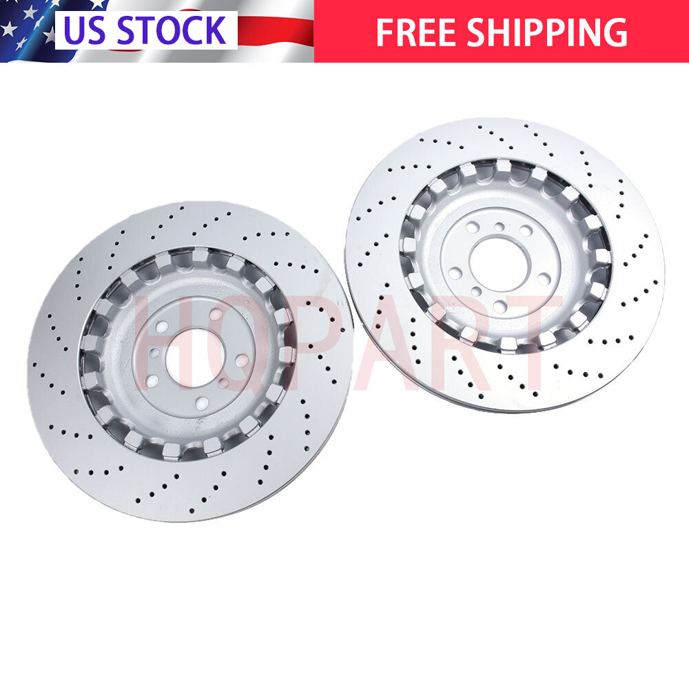 For BMW F06 F10 F12 M5 M6 2 Rear Vented & Drilled Disc Brake Rotors US