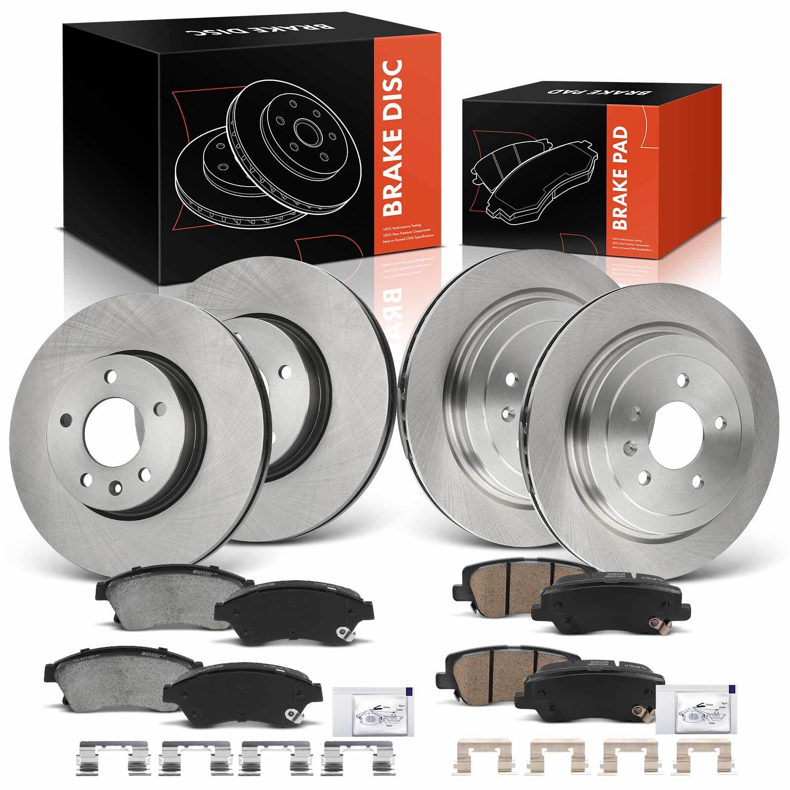 12Pcs Front & Rear Disc Brake Rotors & Ceramic Brake Pads for Cadillac ATS 2013
