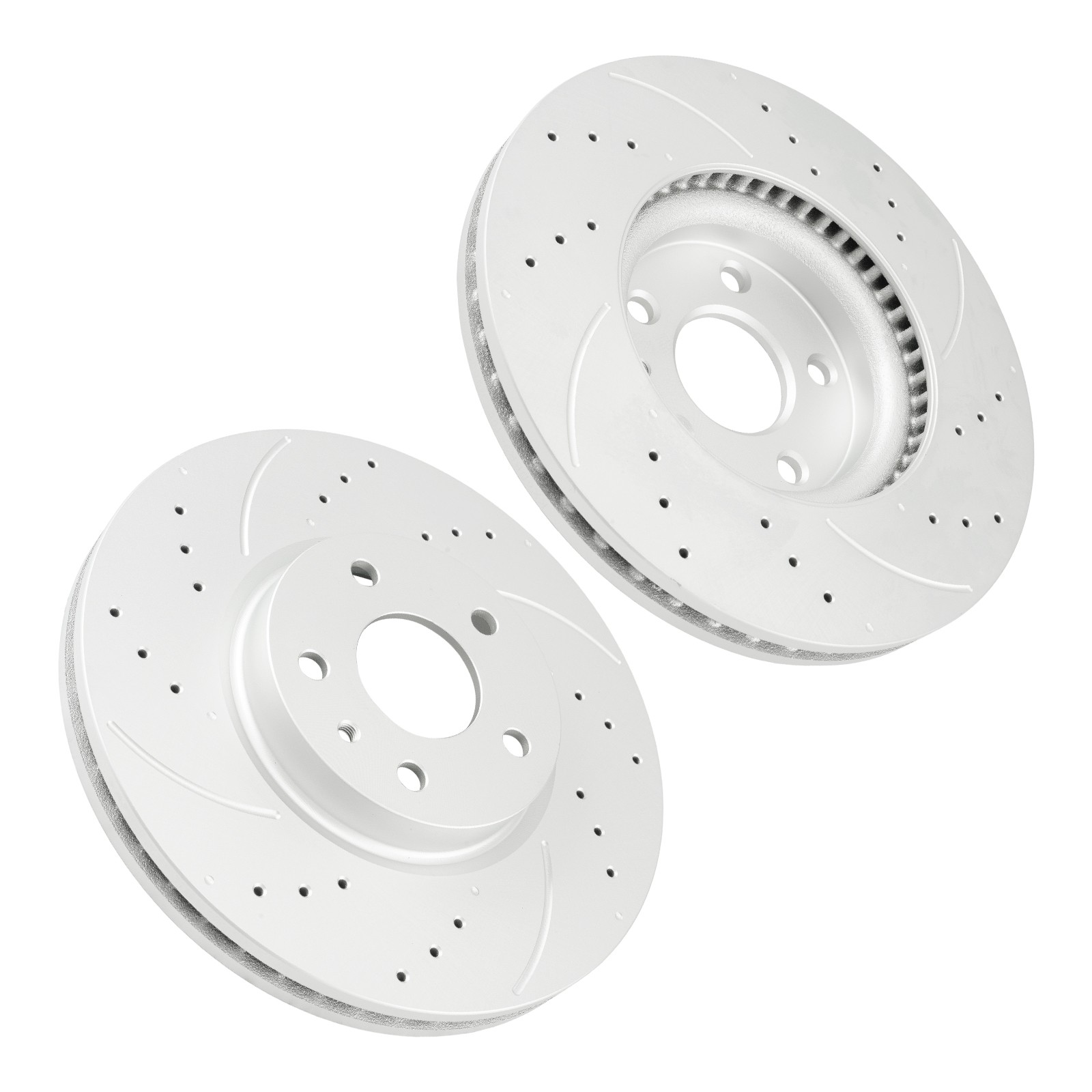 Pair Front Drilled & Slotted Disc Brake Rotors For 2013-2020 Ford Fusion 54196
