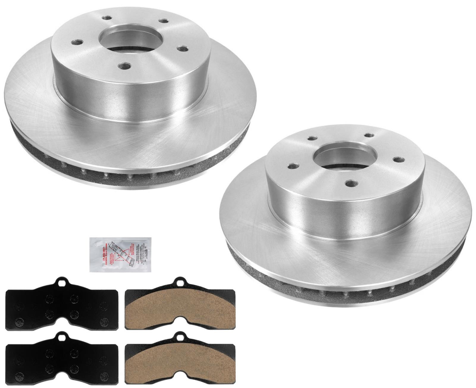 For 1965 1970 1982 Chevrolet Corvette Front Disc Brake Rotors Ceramic Brake Pads