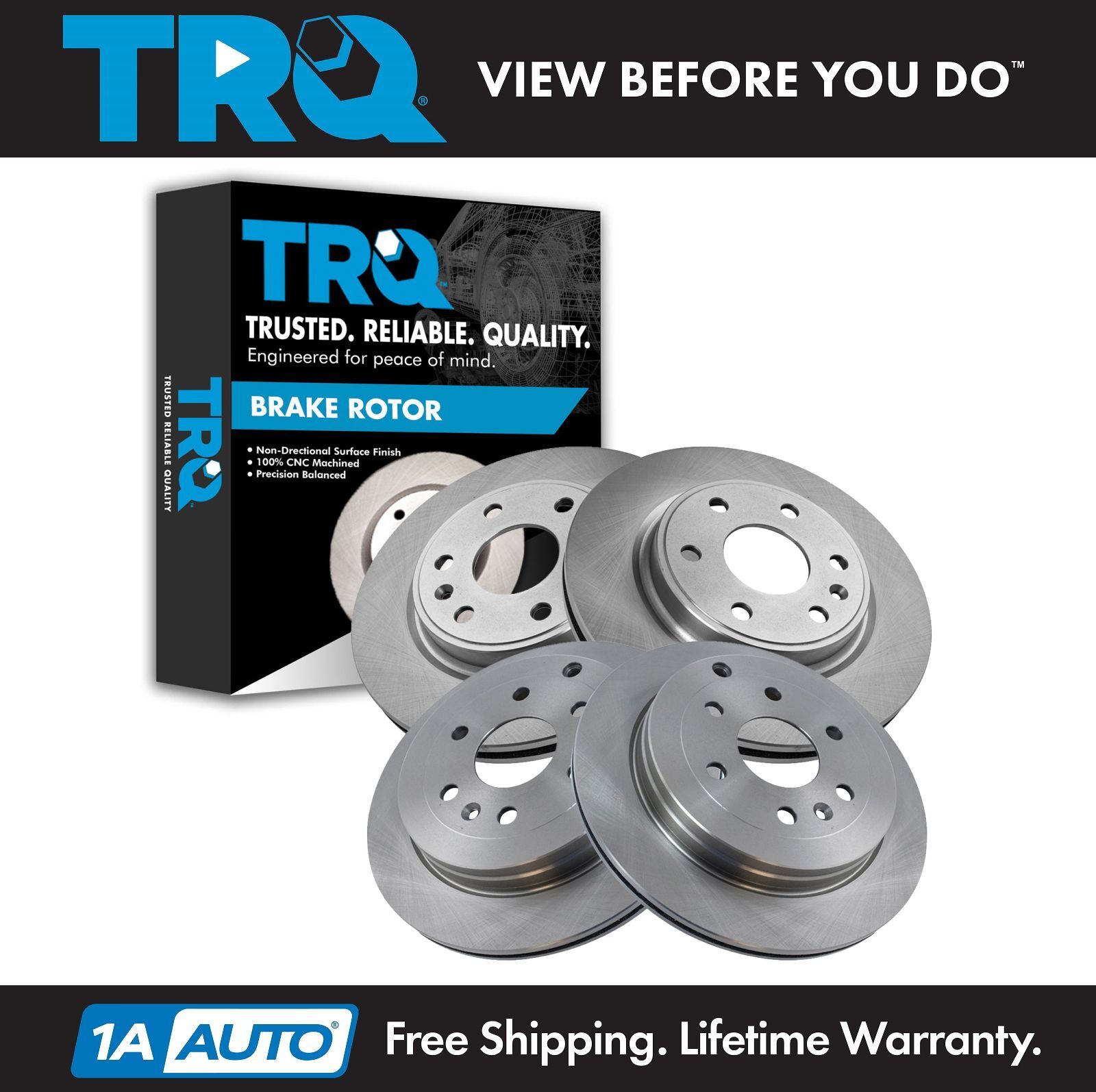TRQ Front & Rear Disc Brake Rotor Kit for Oldsmobile Alero Pontiac Grand Am