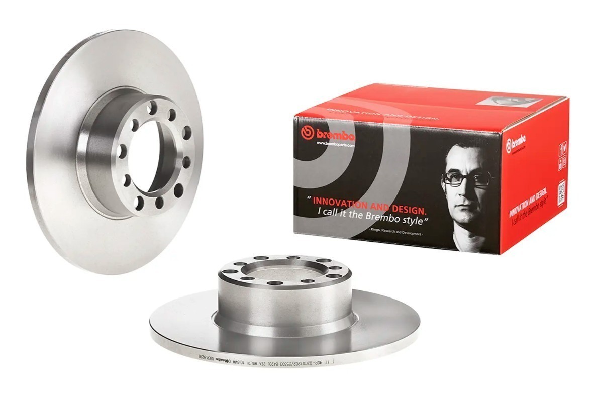 Brembo 08.3189.20 Prime OE Equivalent Solid Brake Rotors – Front Pair