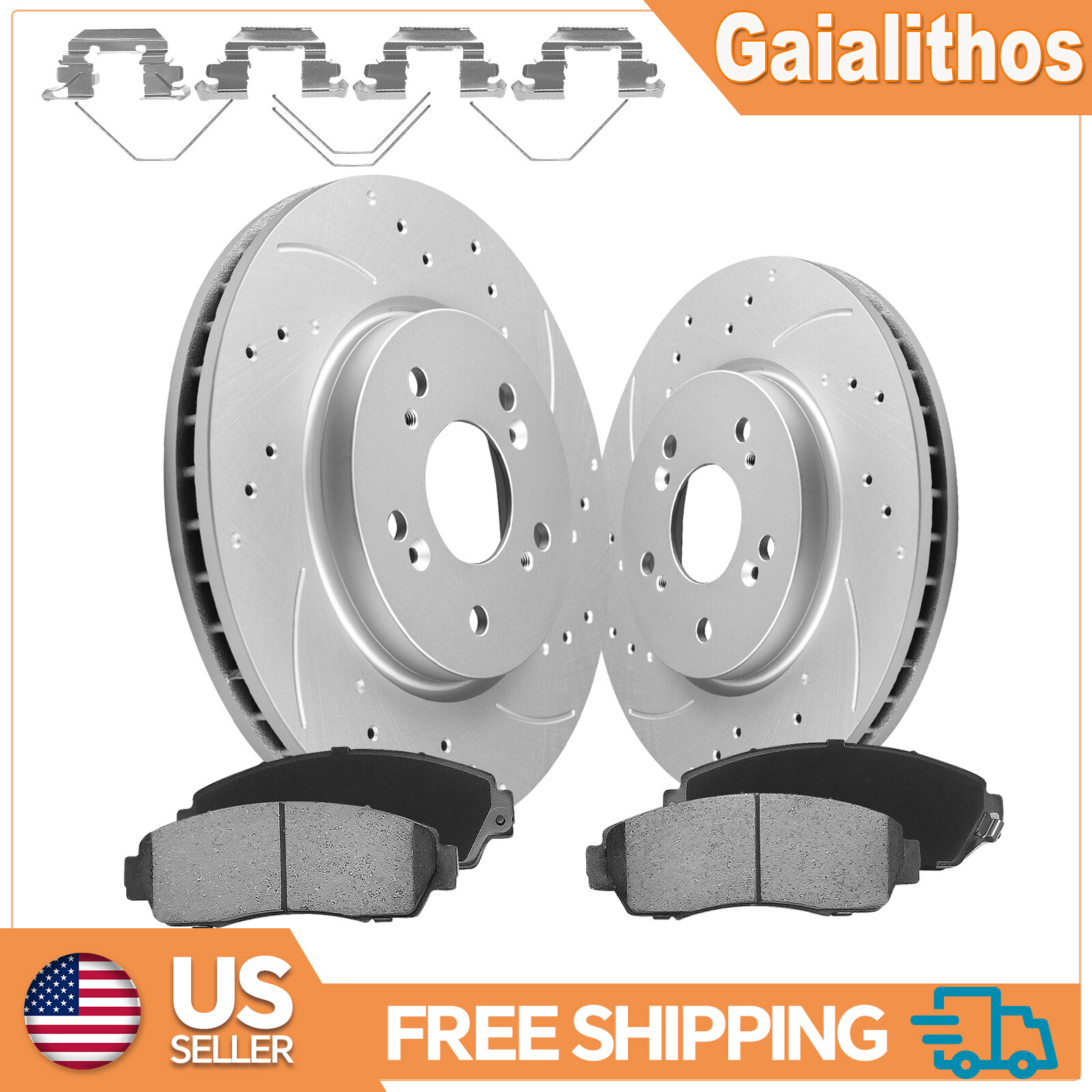 AWD Front Drilled Rotors and Ceramic Brake Pads for Acura RDX Honda CR-V 5 Lugs