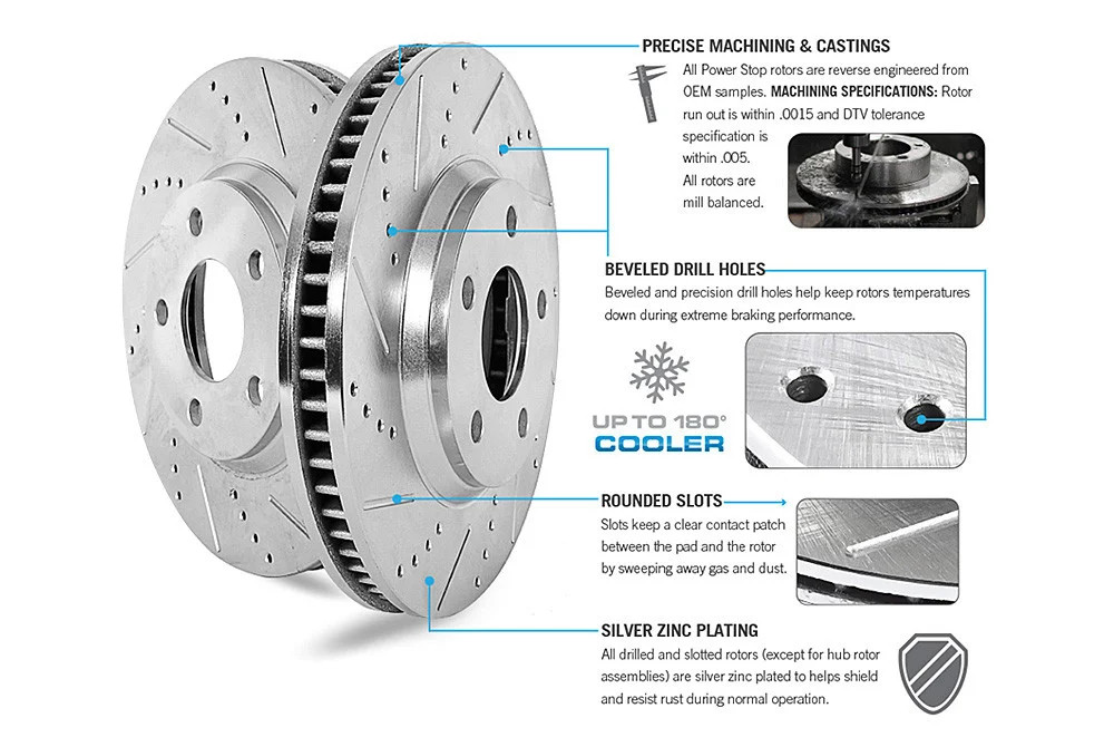 PowerStop JBR525XPR Brake Rotors For Honda Civic 1990-2000 Front