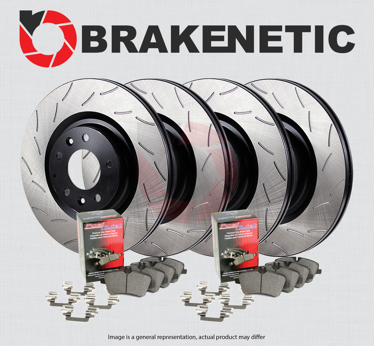 F&R BRAKENETIC Premium RS Slot Brake Rotors + Ceramic Pads 56.40046.43