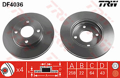 Fits Ford Focus 1.4 1.6 1.8 2.0 Petrol 1.8 Diesel 98-05 Front Brake Disc’s 258mm