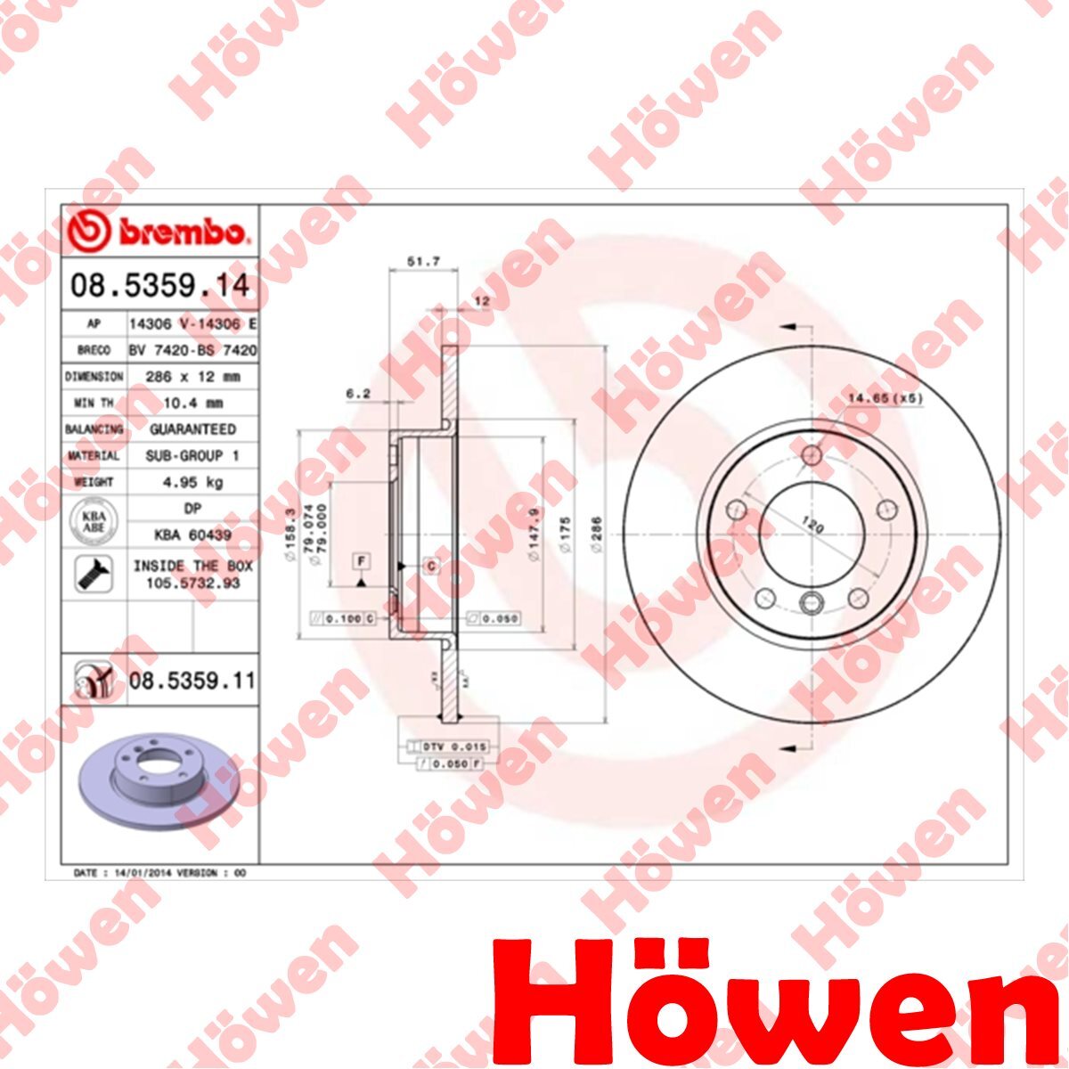 Fits BMW 3 Series 1990-2000 Z3 1995-2003 + Other Models Brake Discs Front Howen