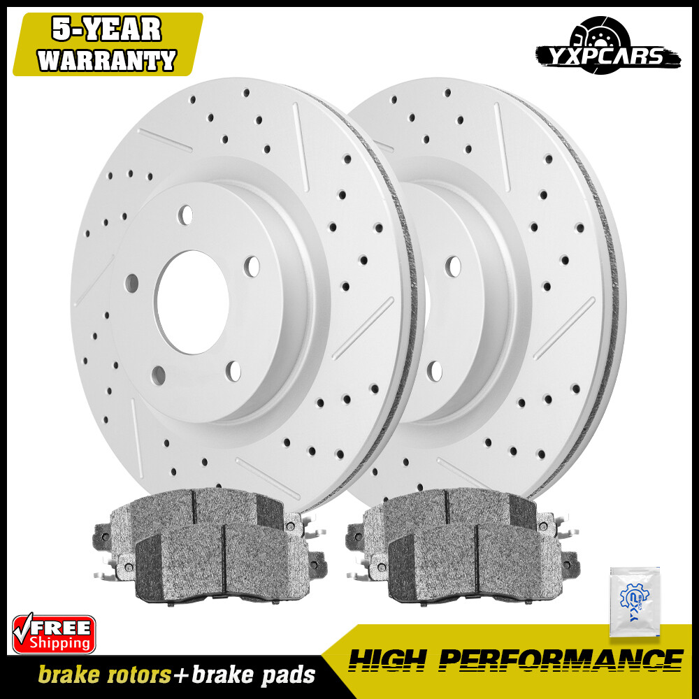 Front Drilled Brake Rotors+Brake Pads For 2013 2014 2015 2016 2017 Nissan Altima