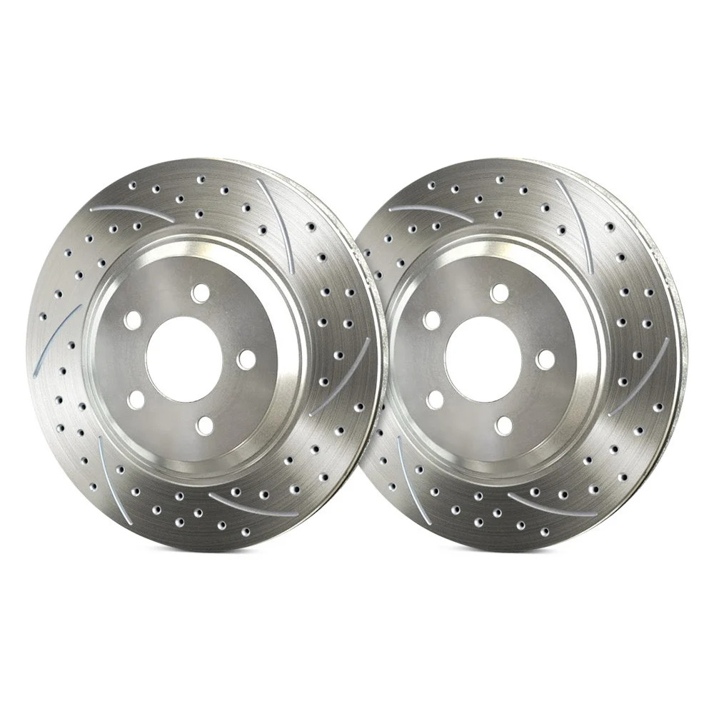 For Ford Explorer 99-07 Double Drilled & Slotted 1-Piece Front Brake Rotors