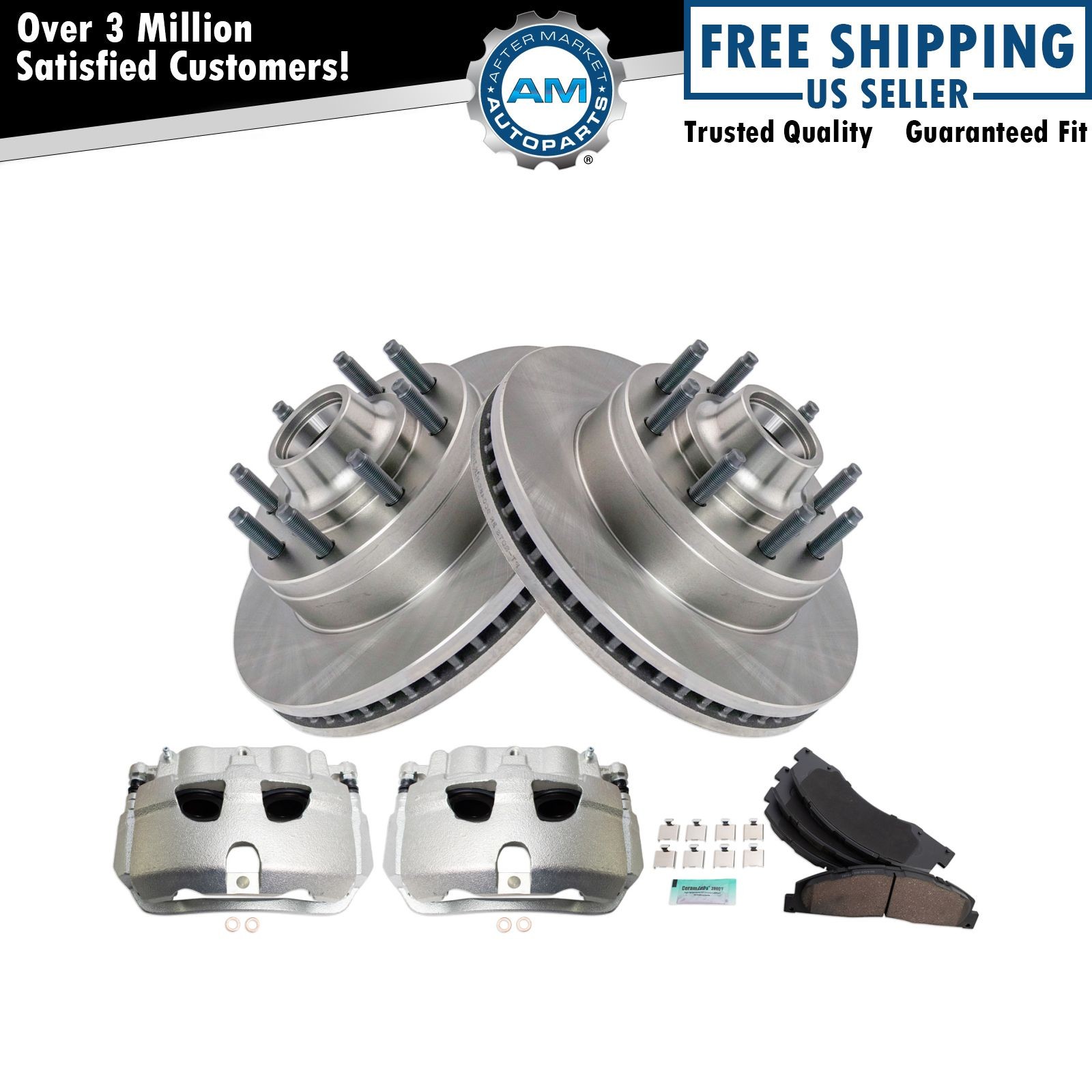 Brake Pad & Rotor Kit Ceramic Fits Ford