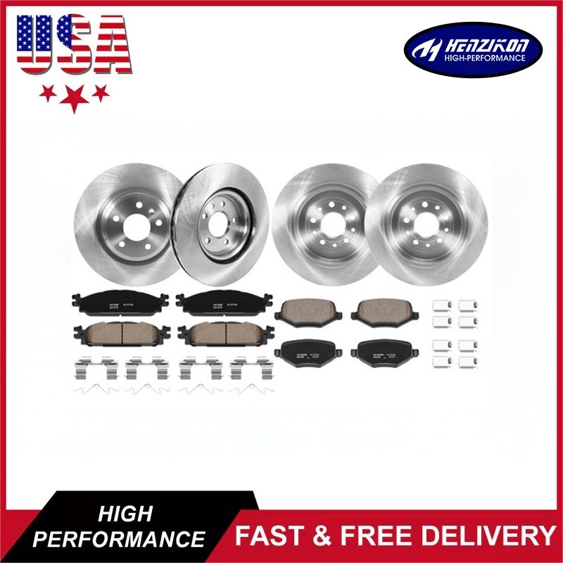 12.80″ Front 12.99″ Rear Rotor Brakes Pads for Ford Flex Explorer Taurus MKT MKS