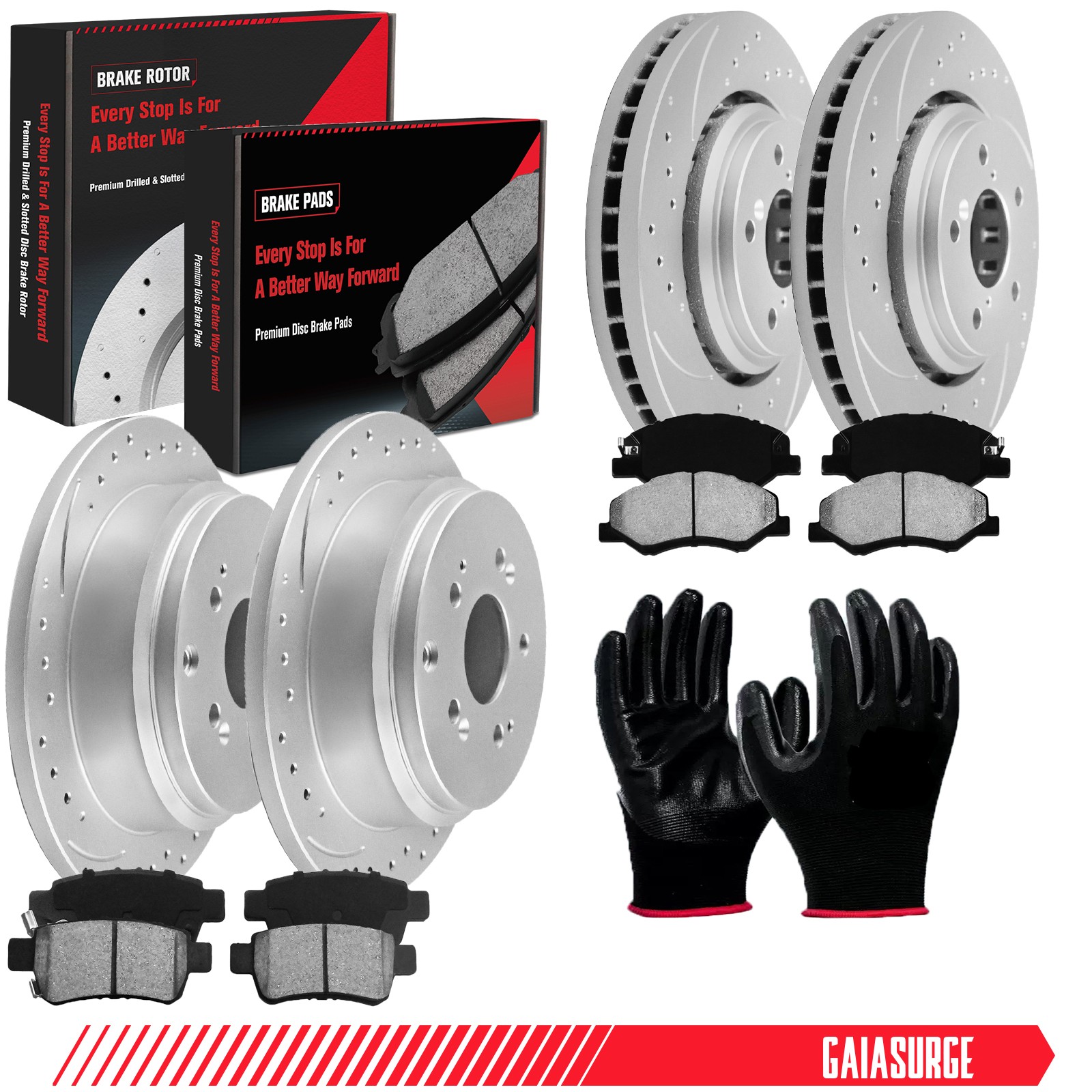 Front Rear Disc Rotors Ceramic Brake Pads For Honda Pilot 2017 – 2022 Ridgeline