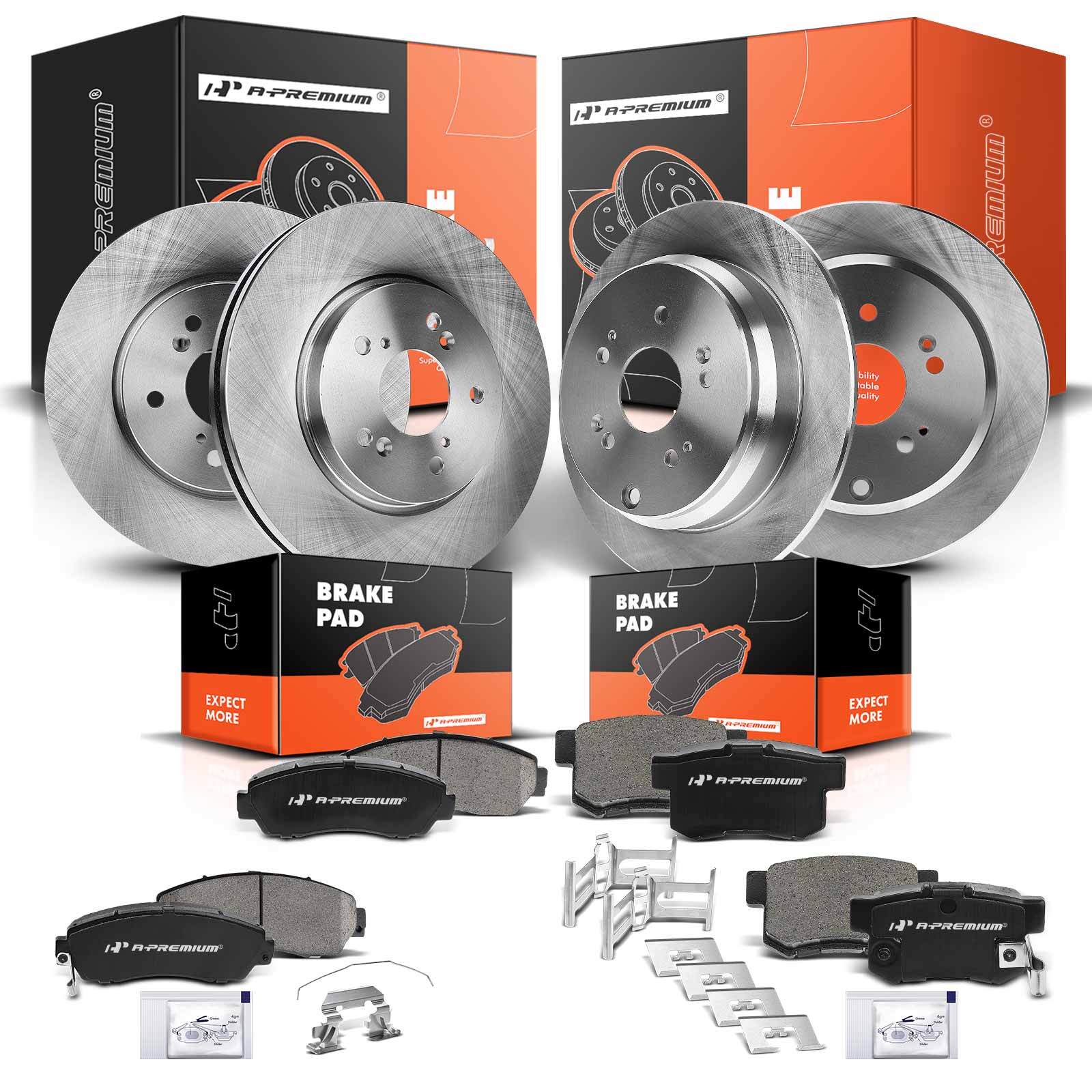 A-Premium Front & Rear Disc Brake Rotor & Ceramic Pad for Acura RDX 2007-2012