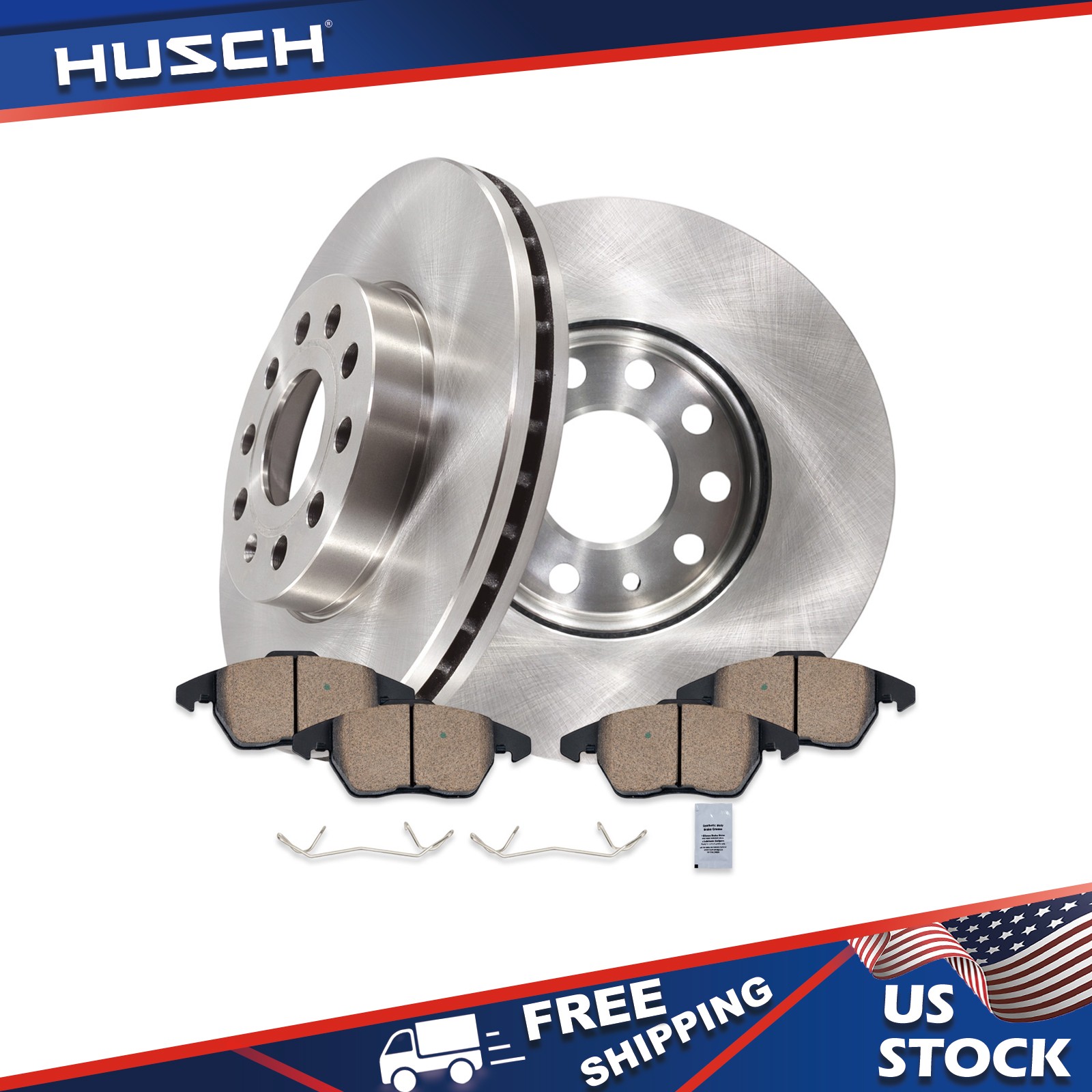 Front Brake Rotors Ceramic Brake Pads Kit for VW Jetta Golf Eos Audi A3 Quattro