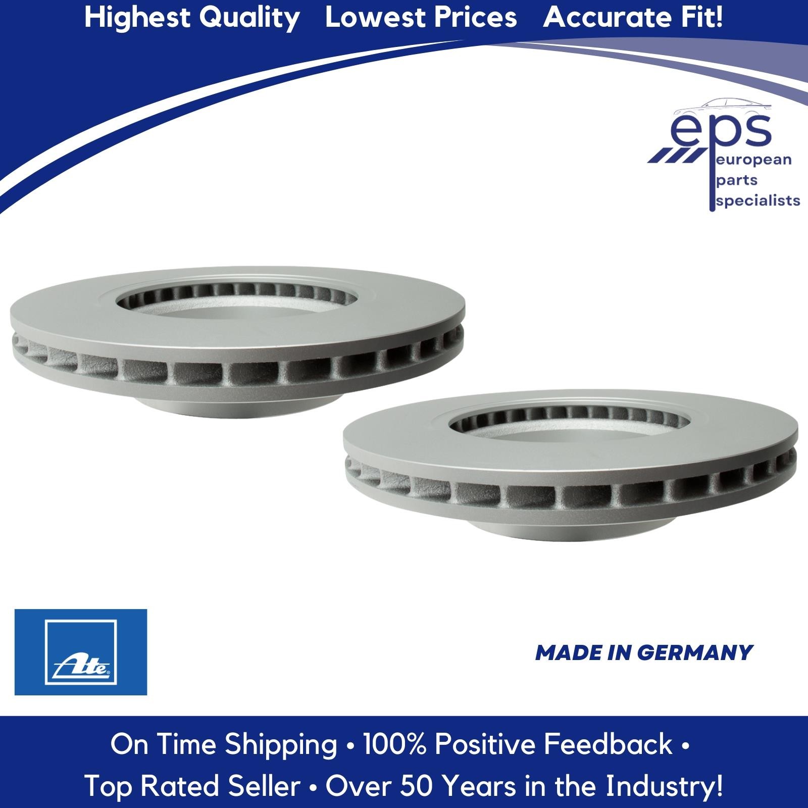 2003-09 E350 E500 Mercedes Front Brake Disc Vented Rotors Ate Made in Germany