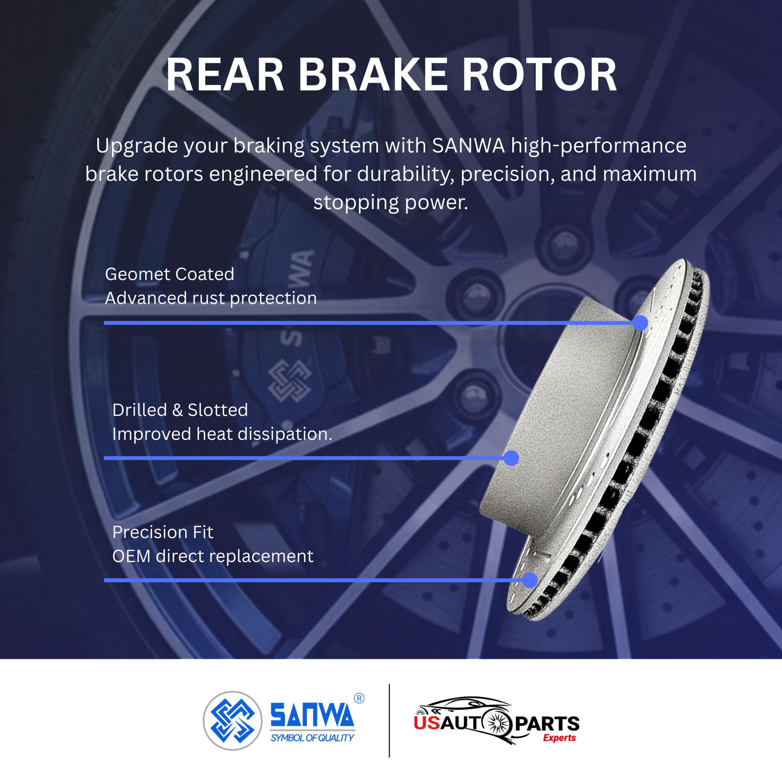 REAR BRAKE ROTOR GEOMET VENTED DS &CERAMIC PAD KIT 310mm FOR LEXUS GS350 06-2013
