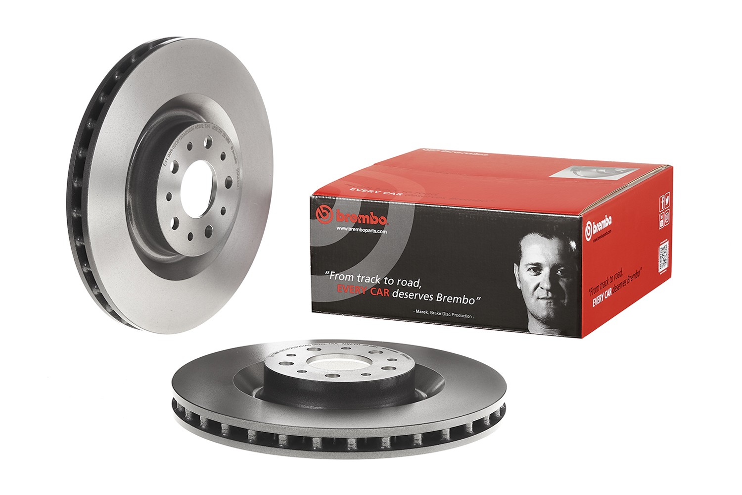 Brembo Front Left or Right PVT Coated 305mm Brake Disc Rotor For Fiat 500L 14-19
