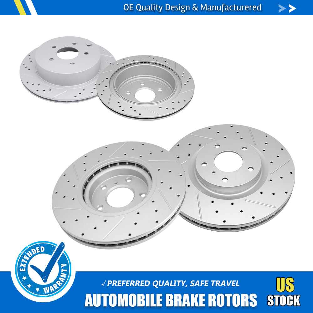 Front +Rear Drilled Disc Brake Rotors For Nissan Murano Infiniti M37 QX70 M56