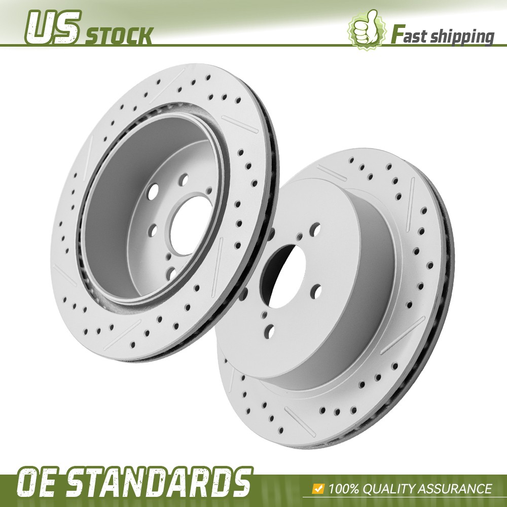 278mm Vented Rear Drilled Disc Brake Rotors Set for 2014 – 2018 Subaru Forester
