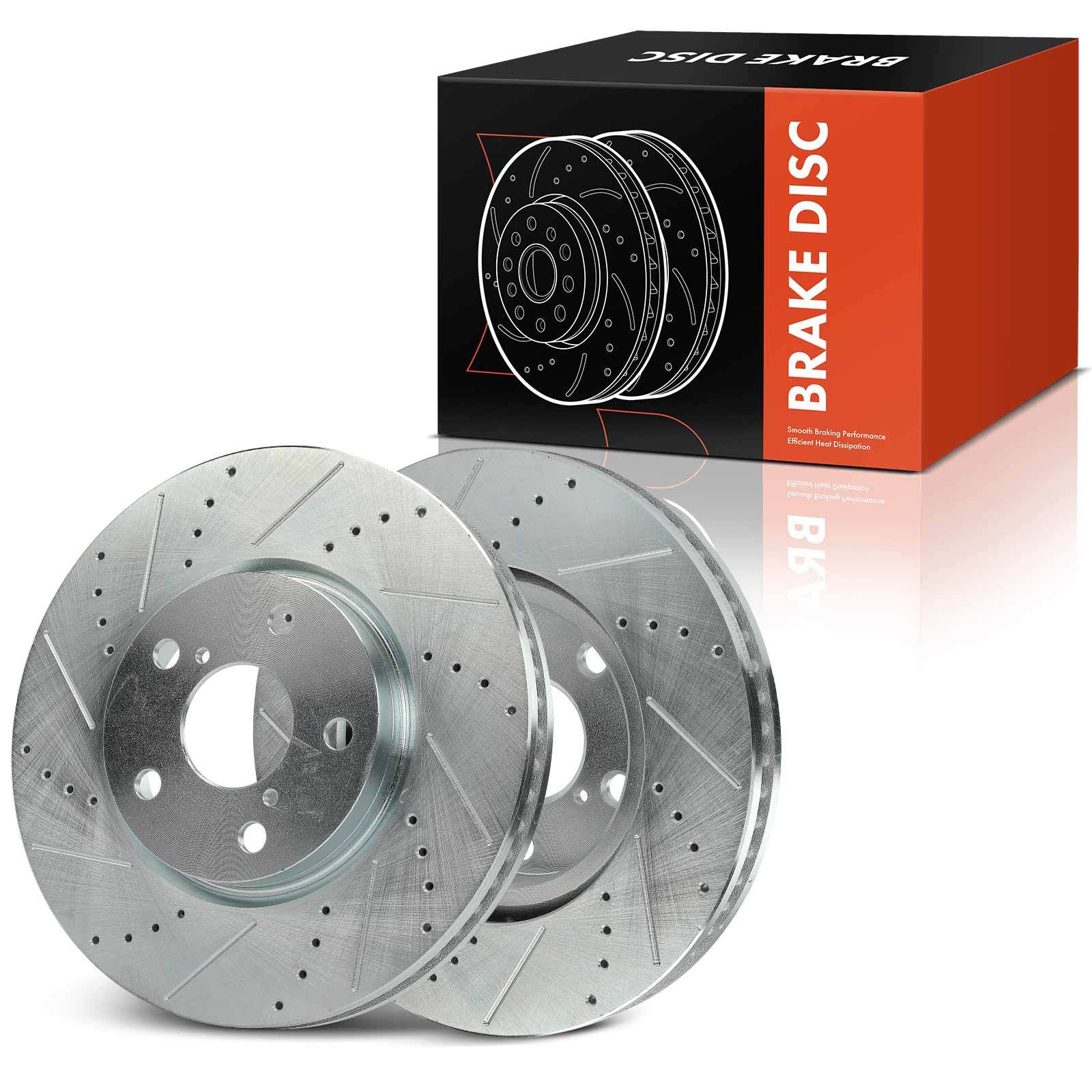 2Pcs Front Left & Right Drilled Brake Rotor for Lexus GS300 IS250 2009 2010-2015