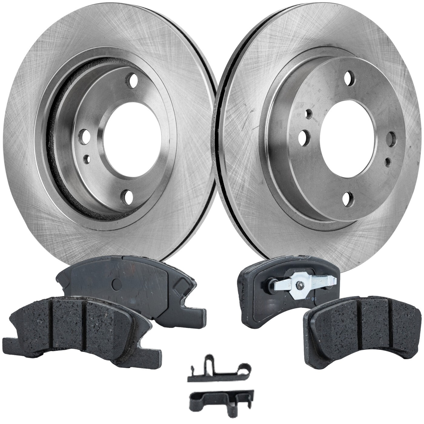 Front Brake Disc and Pad Kit For 2014-15 Mitsubishi Mirage Ceramic Plain Surface