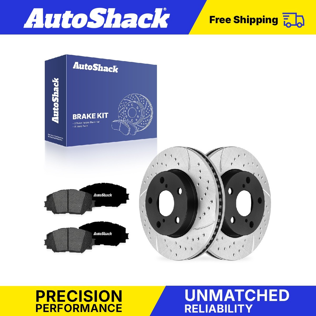 Front Drilled Slotted Brake Rotors Premium Pads for Toyota, RAV4 2006-2008