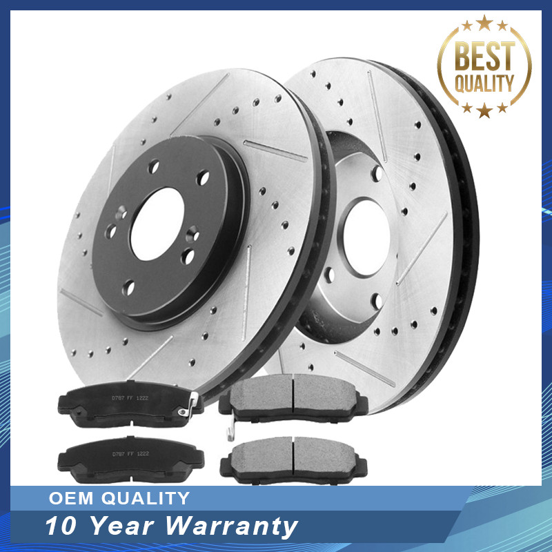 Front Brake Rotors + Ceramic Brake Pads For Acura TSX CL TL 2003-11 Honda Accord