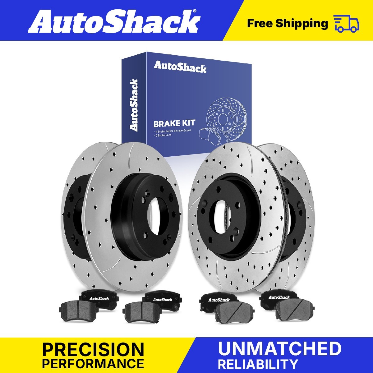 Front Rear Drilled Slotted Brake Rotors Ceramic Pads for Kia, Sportage 2012-2016
