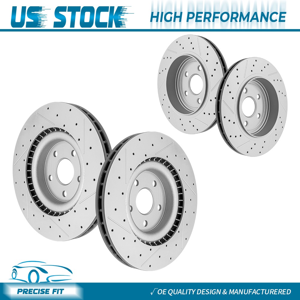 Front & Rear Drilled Disc Brake Rotors Kit for 2018-2020 Dodge Durango 6.4L SRT