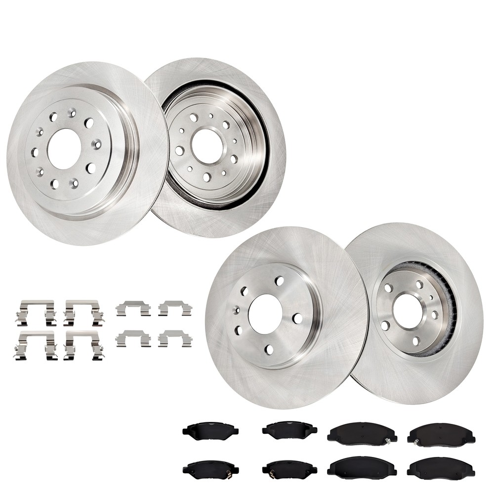 Front & Rear Rotors + Ceramic Disc Brake Pads for 08-14 Cadillac CTS 316mm 315mm