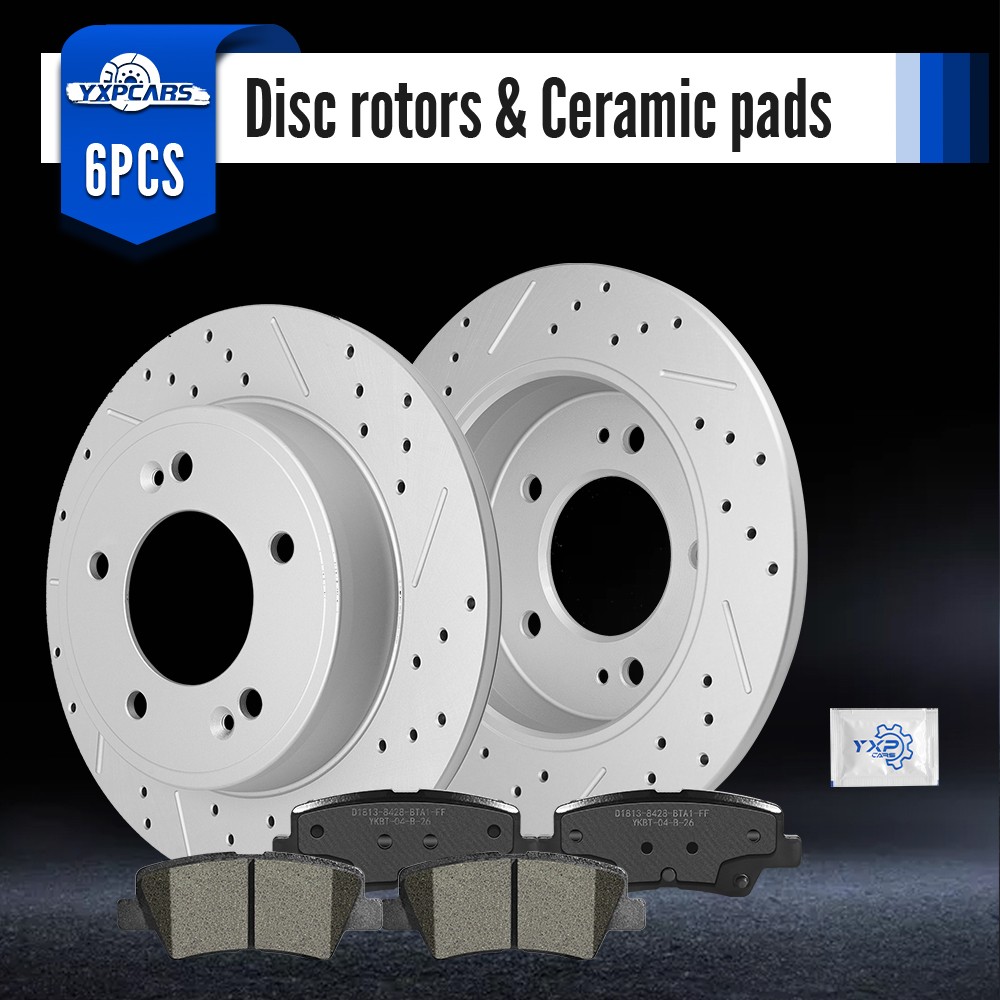 Rear Brake Rotors Brake Pads for Hyundai Elantra GT Veloster Kia Forte Koup Soul