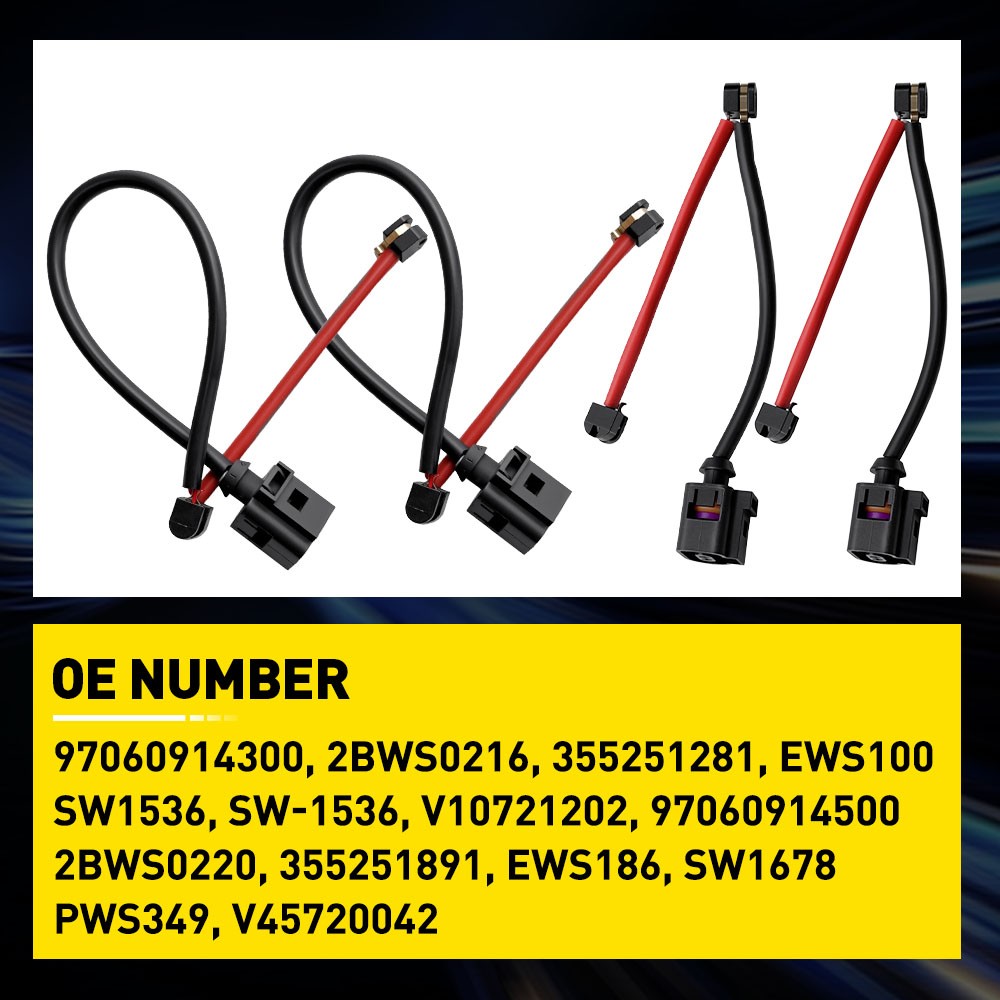 4PCS Brake Pad Wear Sensor For Porsche Cayenne Panamera 2011-2016 Front & Rear