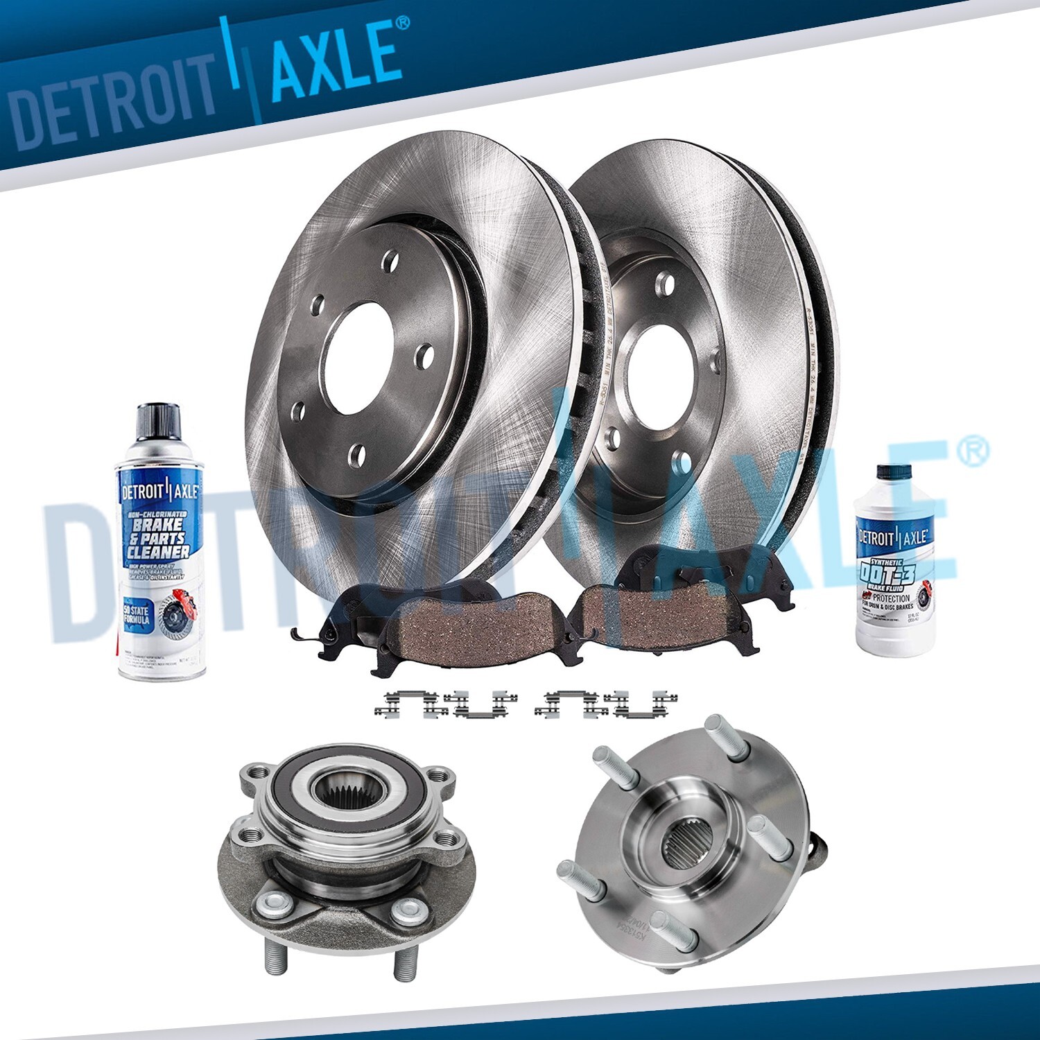 Front Brake Rotors Pads + Wheel Bearing & Hubs for 2014-2018 Mazda 3 Sport CX-3