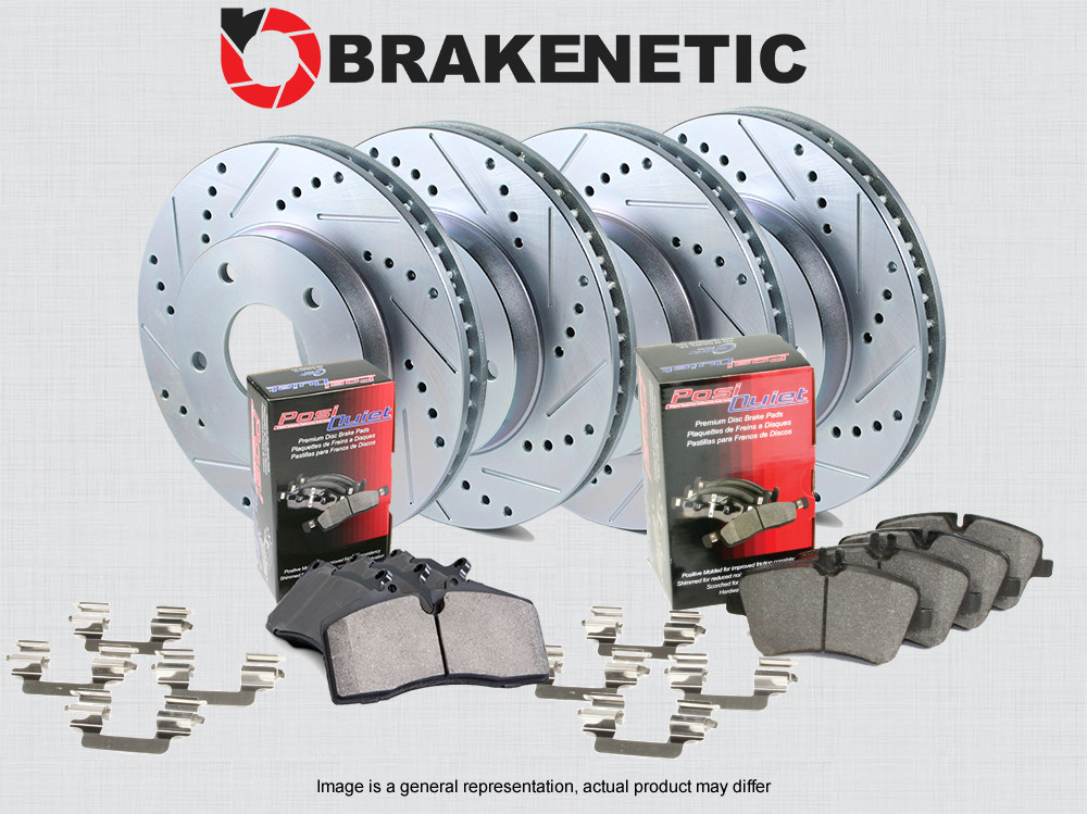 F&R BRAKENETIC Sport Drill Slot Brake Rotors + Ceramic Pads BSK76487