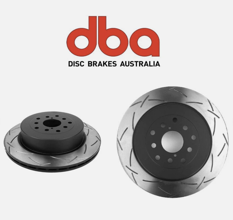 2 DBA Street Series T2 Slotted Rear Brake Rotor For Subaru 2008-2017 STI