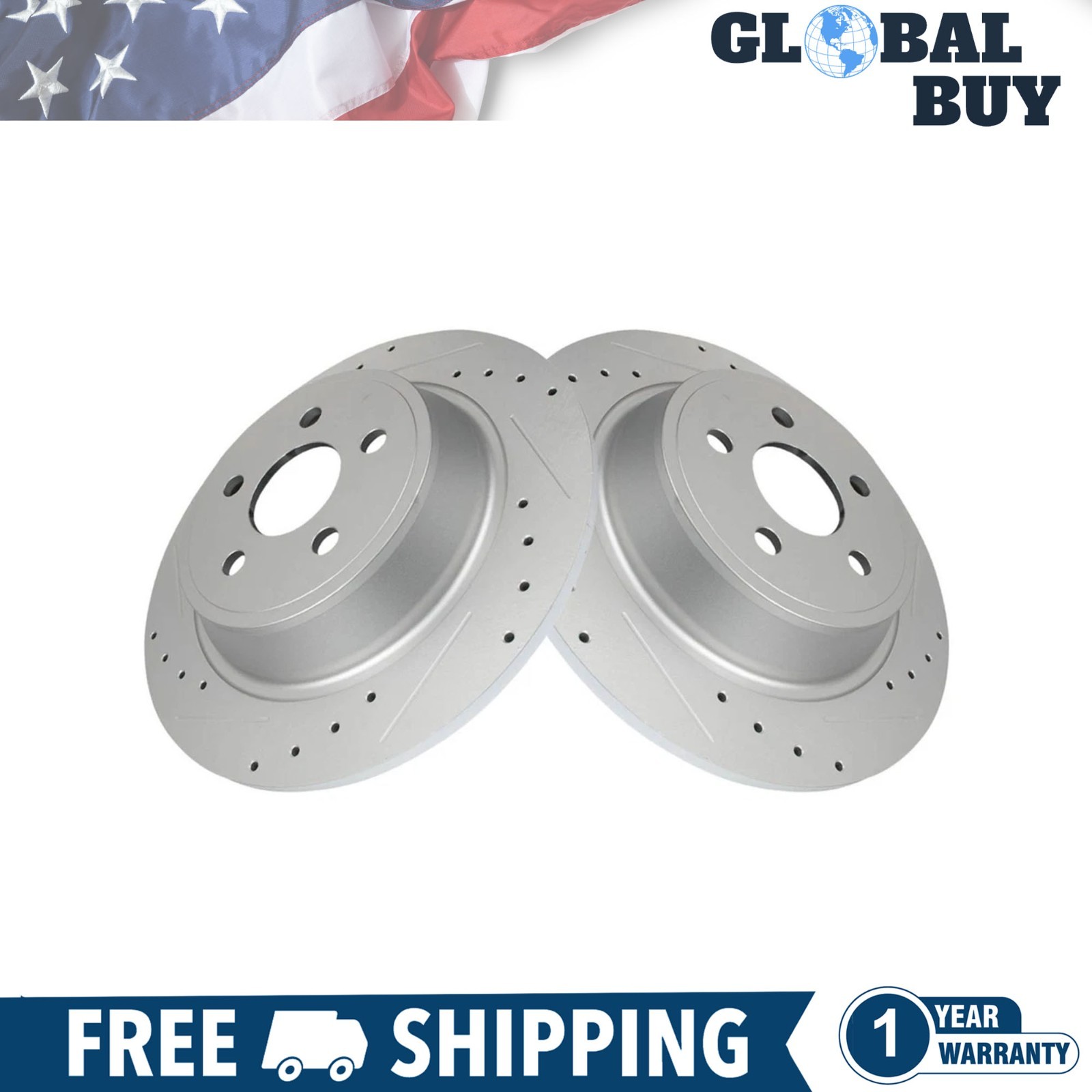New Performance Rear Brake Rotor Set Fits 2015-2022 Ford 2016-2023 Lincoln