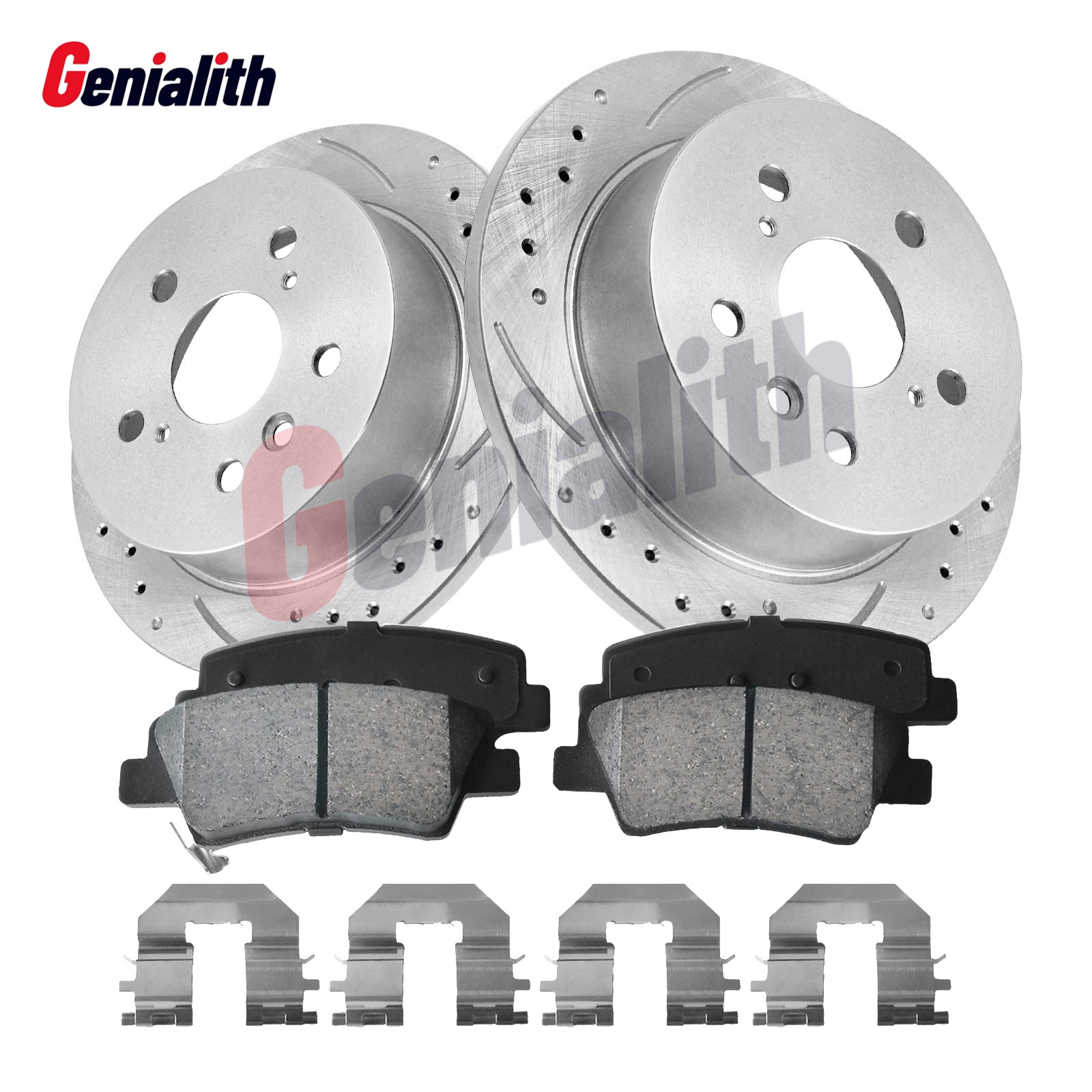 Rear Disc Brake Rotors And Ceramic Pads for 2010 2011 2012 2013 Kia Soul